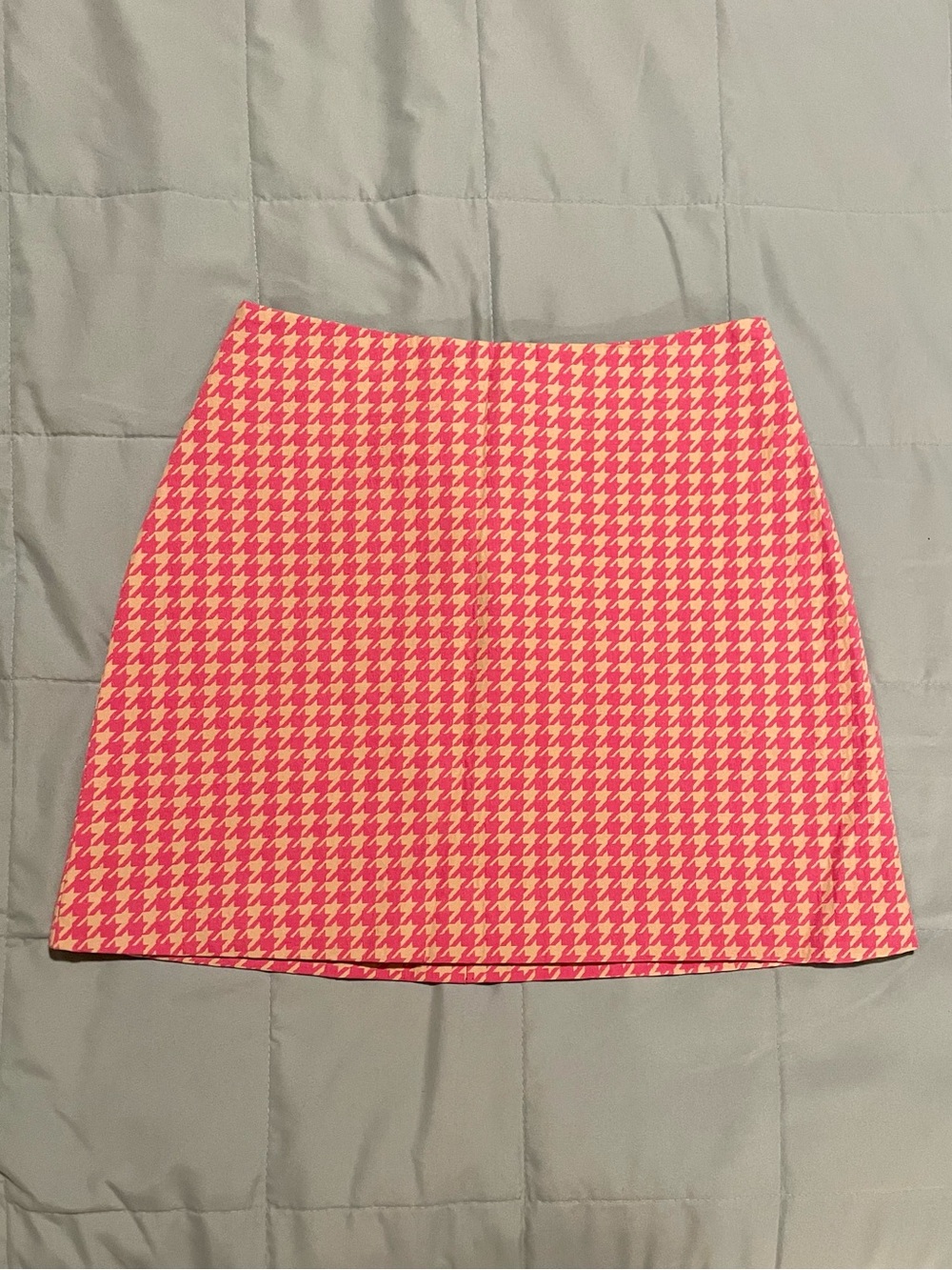 Monki Pink and Cream Houndstooth Mini Skirt